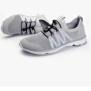Suokeni Women’s Slip On Sneakers Water Shoes Mesh Gray‎ Size 38 US 7